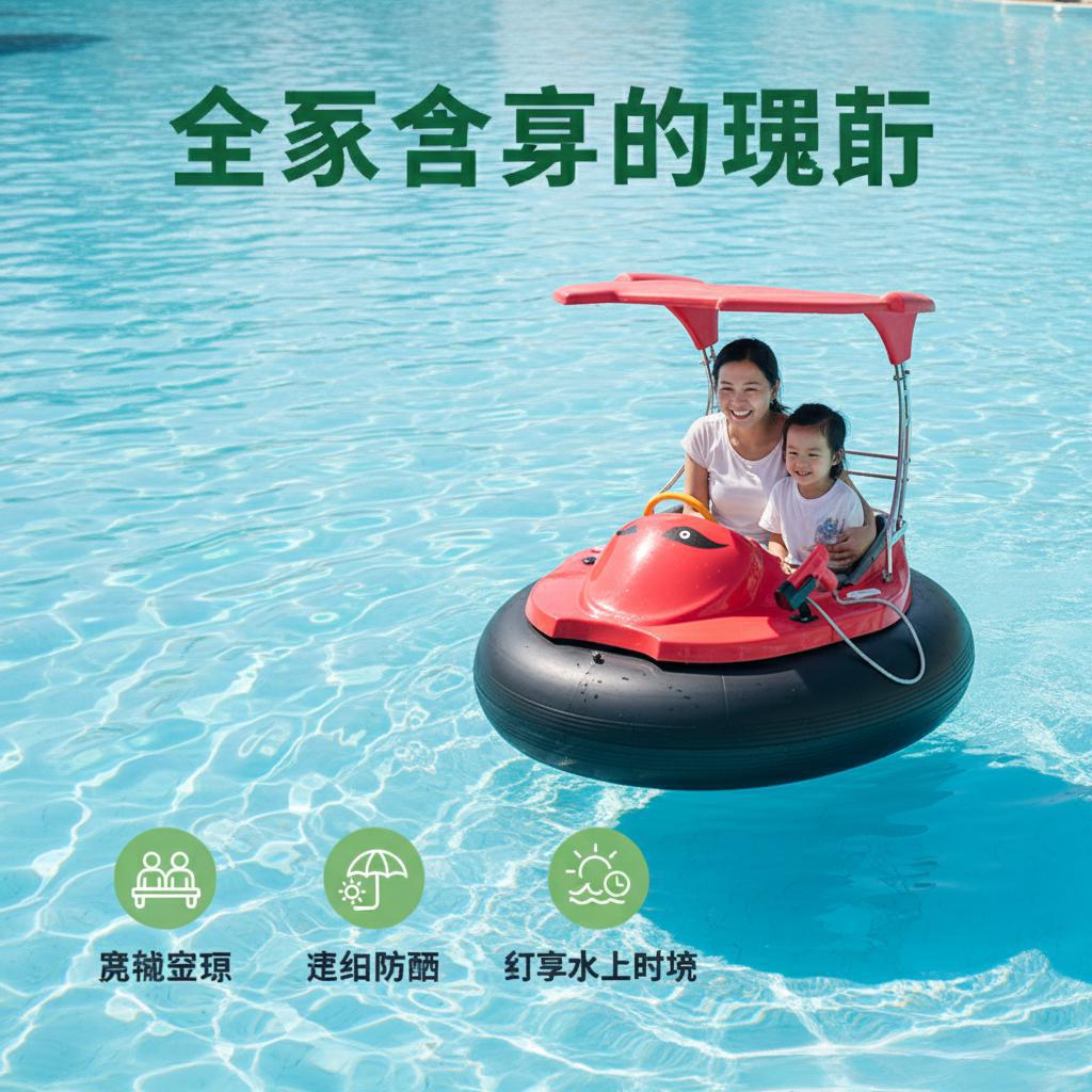景区儿童游乐船玻璃钢电动碰碰船湖泊电动船观光船碰碰船游乐设备