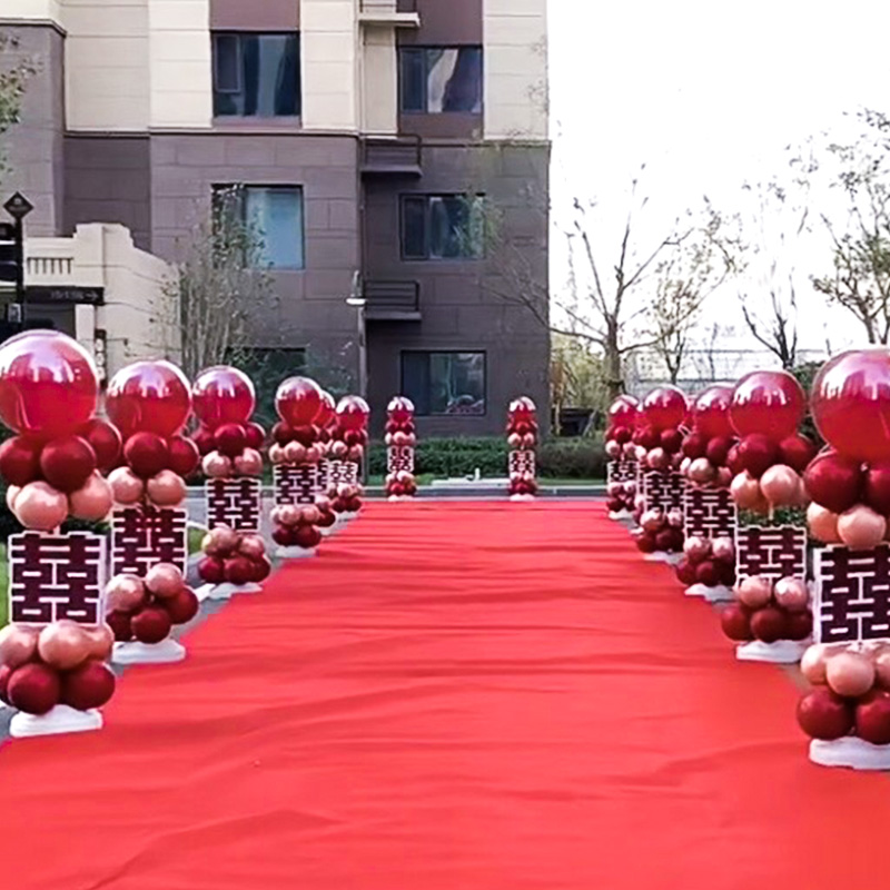 速发置礼路引结婚立柱气球套外农村外景布婚装饰地飘户装婚房婚庆