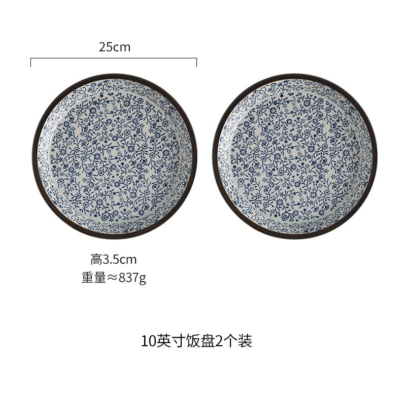 速发10英寸反边吃饭盘咖喱饭商用大盘鸡盘子陶瓷创意餐厅餐盘托盘