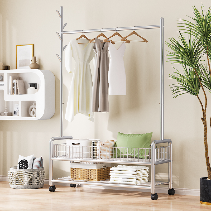 速发晾衣架家用挂架衣店地卧室服装落收纳货架台晒被子防风衣架