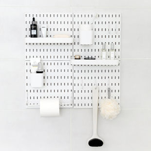 速发留白简约免打孔洞洞板墙面收纳挂钩学物生舍墙上置宿架子书桌