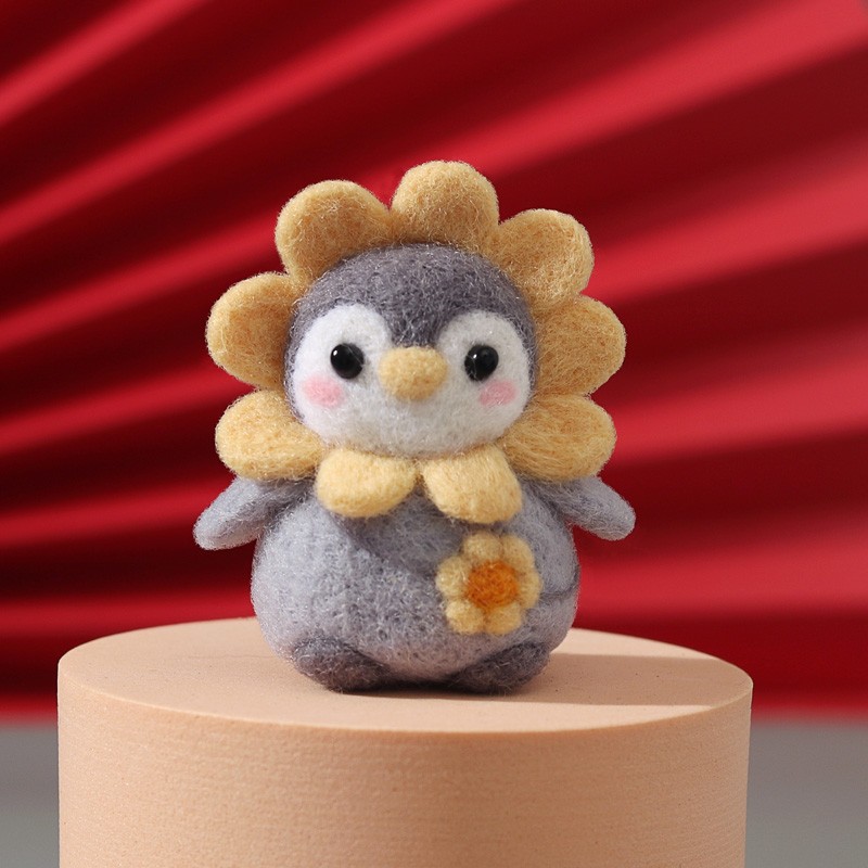 速发毡包戳乐材料戳手工制作新手礼门入物 搓搓乐动物挂件企鹅