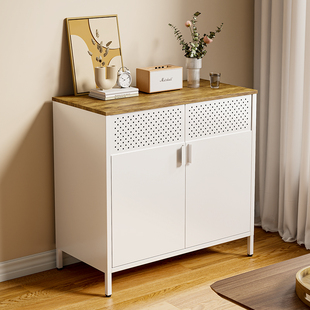 速发家用钢制餐边柜客铁简带电视机金属收纳柜厨房厅艺约门储物柜