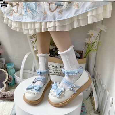 速发可爱大头鞋Litj单洛蕾丝蝴蝶结ak制服鞋鞋丽塔软妹小