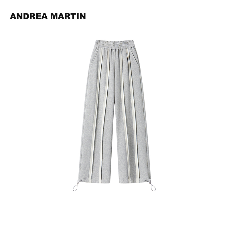 灰色星星烫钻长裤