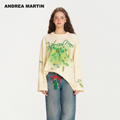 MARTIN2026春季 新款 童趣卡通印花长袖 ANDREA T恤宽松上衣男女同款