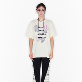 MARTIN 夏新款 设计款 ANDREA 米白色海洋直喷硅胶印花T恤短袖
