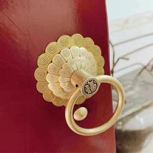 彷古大门门环黄铜圆环拉手中式全铜门把手福字拉环老式门环铜把手