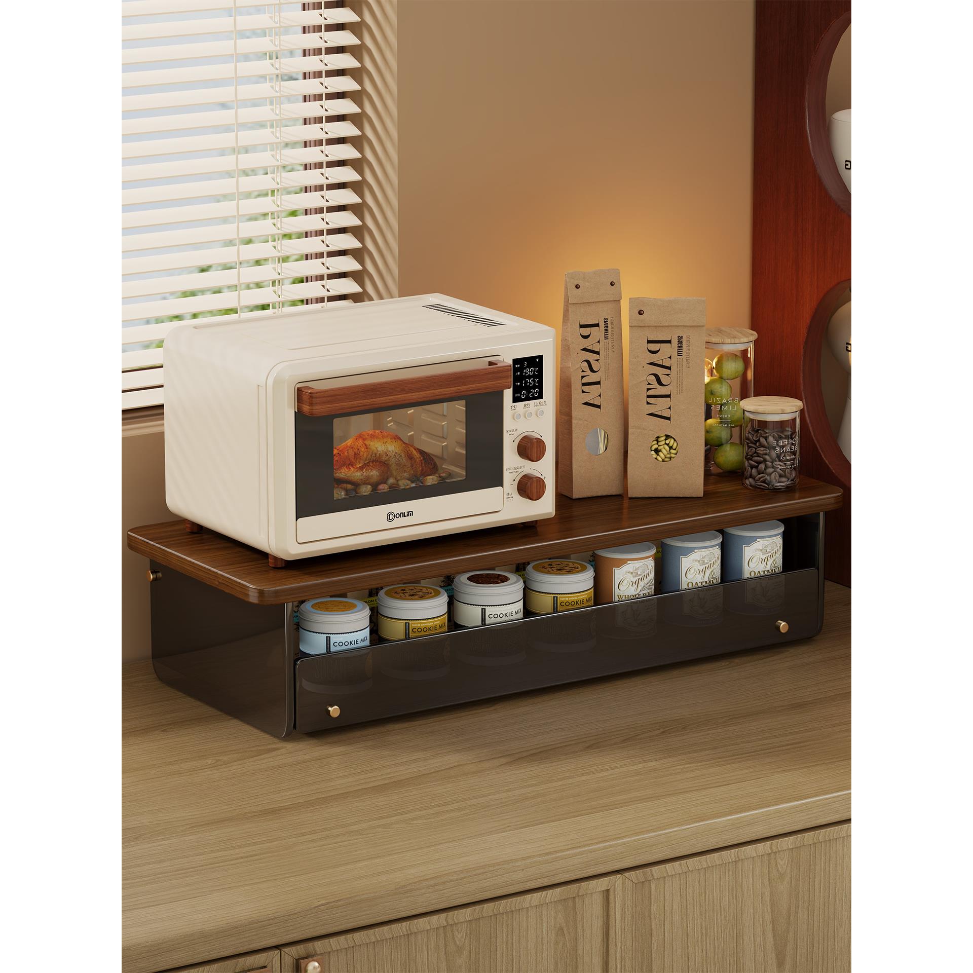 微波炉置物架厨房台面电饭煲多功能收纳支架家用桌上烤箱悬空架子