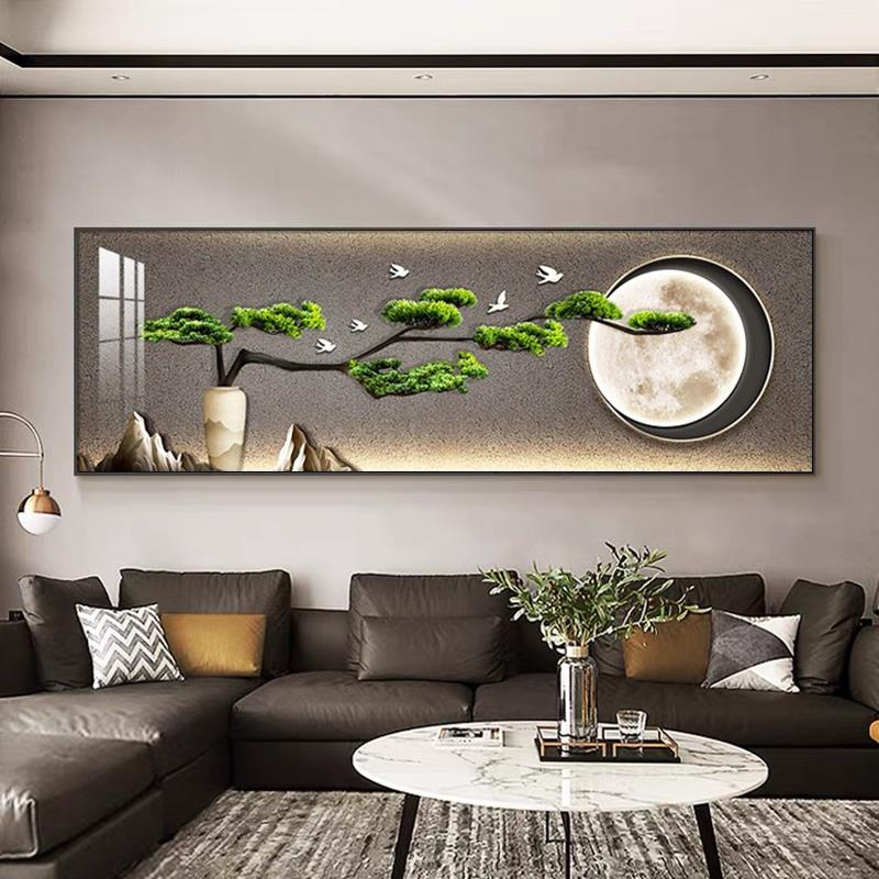 迎客松钻石贴画2025新款满钻客厅高级感现代轻奢点钻十字绣茶室