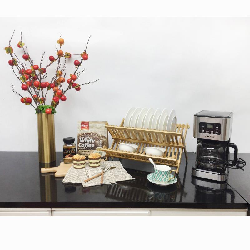 简约现代样板房厨房橱柜展厅彷真面包咖啡机模型软装饰品陈列道具