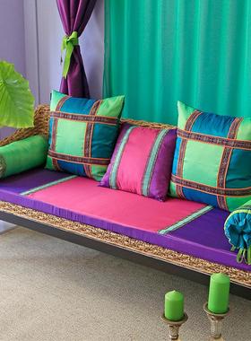 东南亚印度风情紫色玫红装饰海绵垫沙发垫坐垫窗台飘窗垫座垫定制