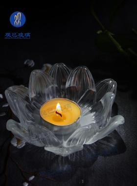 古法琉璃荷花烛台佛前供奉佛具用品摆件客厅佛堂寺庙礼佛供灯佛灯