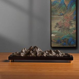 中式玄黄铜山摆件里千江山家居装0002饰品客厅关柜办公室桌高档面