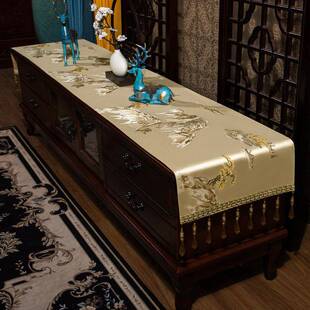 新中式机柜盖布桌布方形JGB21010茶几防桌古布典尘罩红木沙发长坐