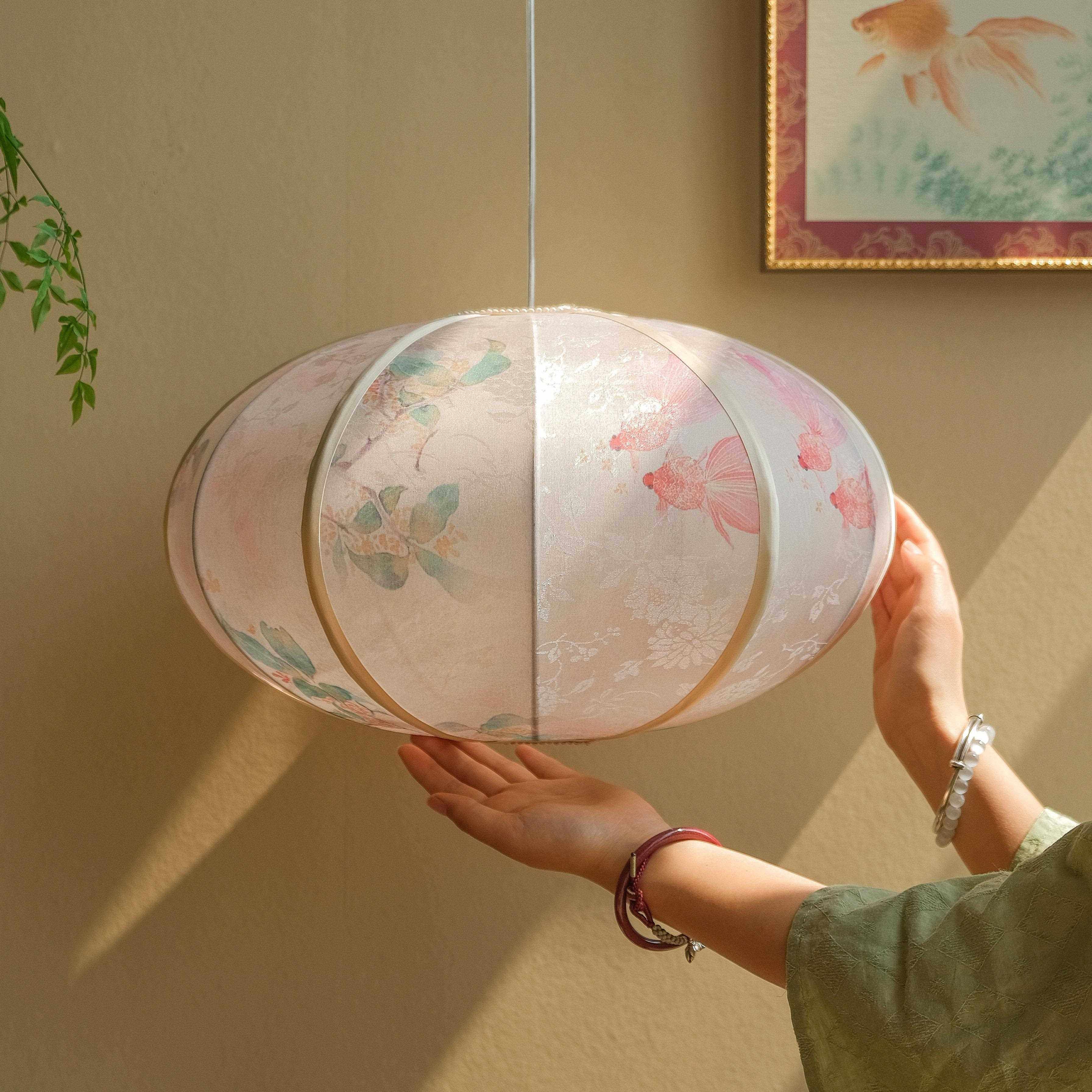 物几空茶间新中VNT式美学鱼戏鼓莲型古代灯笼简约布艺房卧书室室