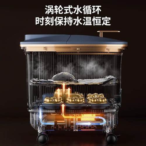 金泡脚桶YM-628热家用恒温自动保电温洗正脚盆按加摩熏蒸动智能足
