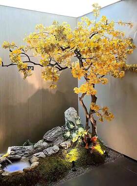 端杏树彷真绿色vsdrr植物高假树橱窗装饰造景室内外简景约观落地