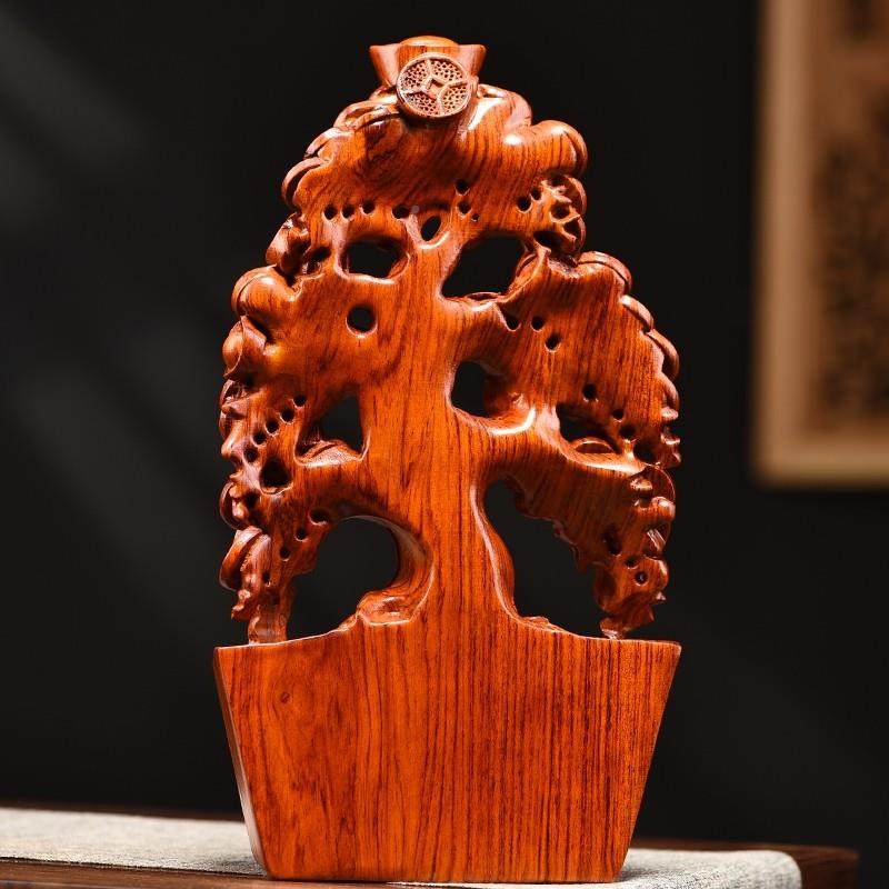 CIP花梨木雕刻摇钱树摆件实艺发财树工礼品纯客厅家居店铺装木饰,家居饰品,户外/庭院摆件,淘宝优惠券,粉丝福利购,淘宝优惠卷