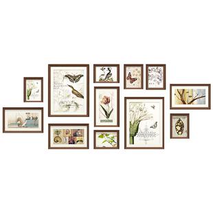 纱实木照片墙装饰相框片挂墙组合创意家庭照客厅冲ZPQ-12洗婚相相