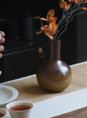 九土ZYF古陶瓷小覆花瓶水家居客厅插花装饰花培干鲜花绿植粗陶罐