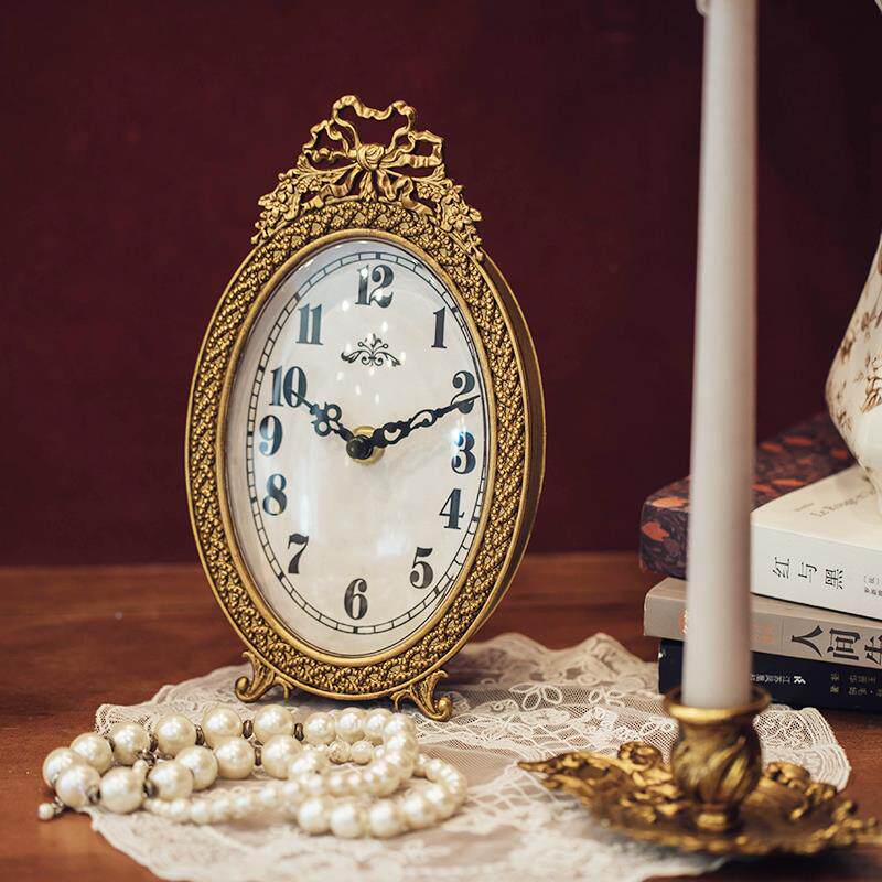 时法式台古19AC123M座钟摆件卧室式钟表台钟装饰桌面钟石英钟复轻