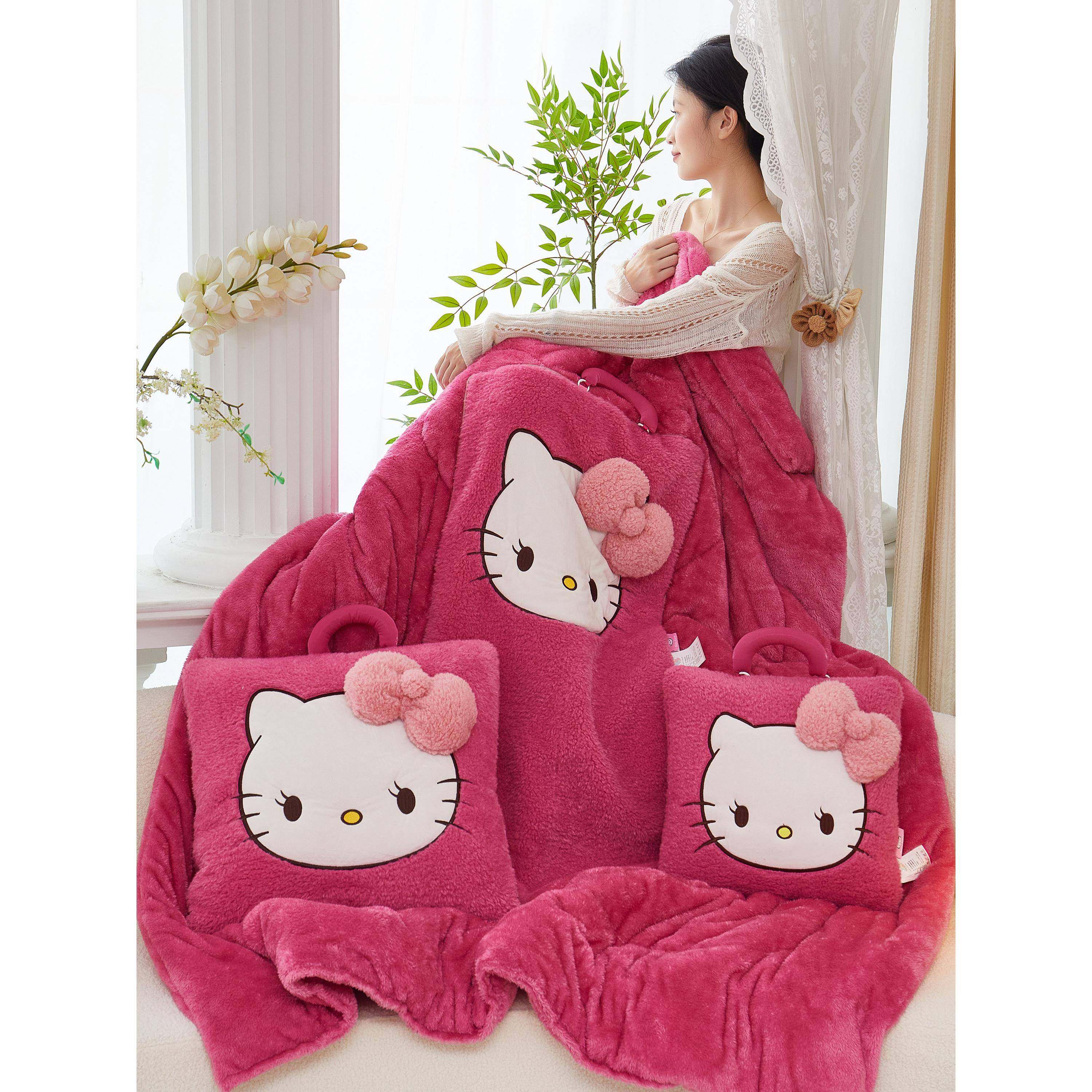 kt猫长绒抱午枕子两用加厚车办公室睡被枕头被汽靠垫盖毯GB202521,居家布艺,抱枕被,淘宝优惠券,粉丝福利购,淘宝优惠卷