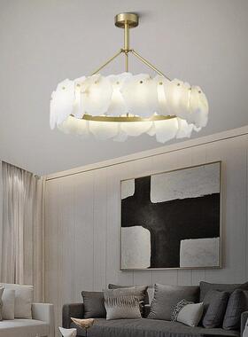 轻奢云石吊灯全铜客厅灯新饭厅现PIO代中式简约气家用大卧室书灯