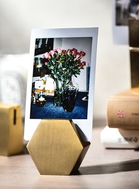 黄铜卡片展示架桌面台卡名片底座标签照片夹便签留言夹价格座金色