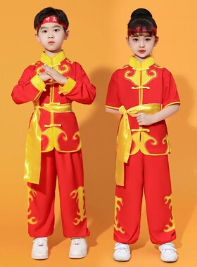 热销儿童武术服武术操表演服w校运会演出服啦啦操服打鼓服训练服