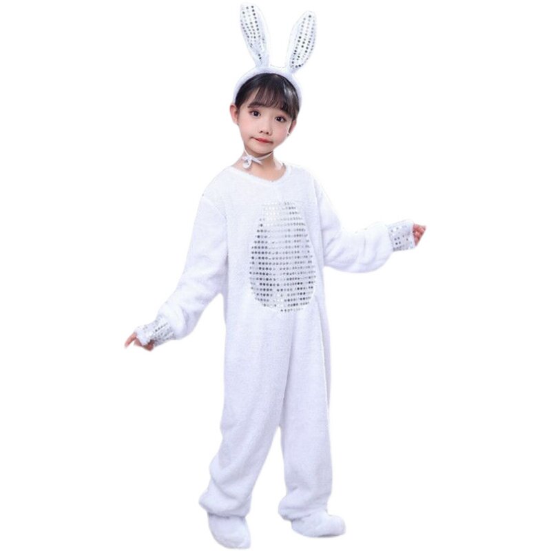 热销儿童小兔演出服幼儿小白兔子B动物服表演服长袖兔子卡通舞蹈