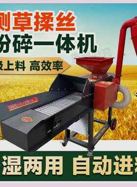 热销新型铡草揉丝机干湿两用养殖B牛羊粉草机家用玉米秸秆全自动