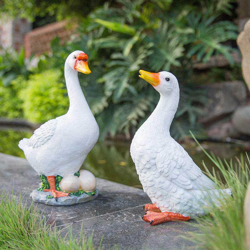 树园林hr-101摆件田园庭院艺景观摆装饰脂仿真白鸭子创意动物雕塑