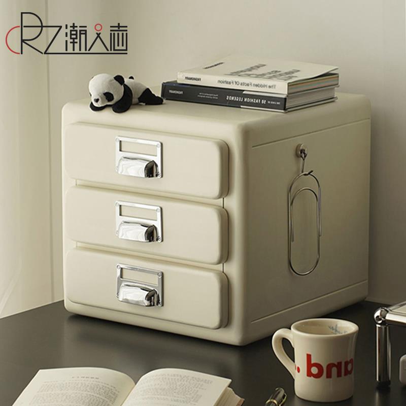 中古复古多层抽屉式文件柜USM三斗柜办公桌面收纳柜三层储物柜子