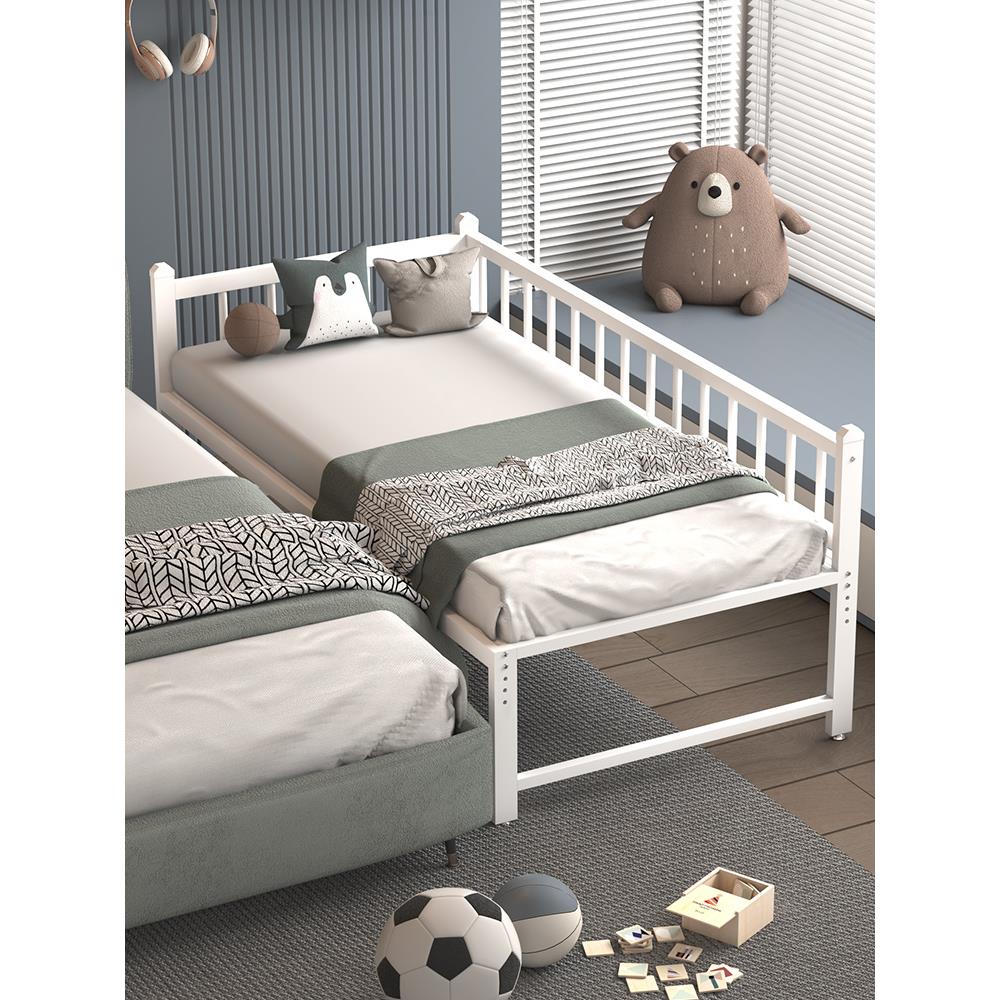 儿童拼接床加高护栏加宽床边可调节高度宝宝婴儿防摔单人铁艺小床