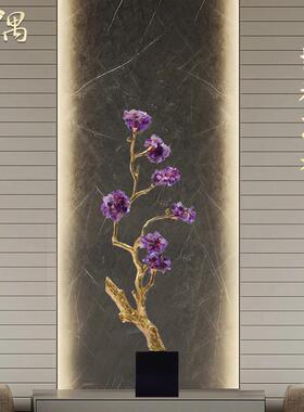 紫水晶发财树招财摆件旺宅客厅玄关柜壁龛电视柜乔迁新居高档礼品