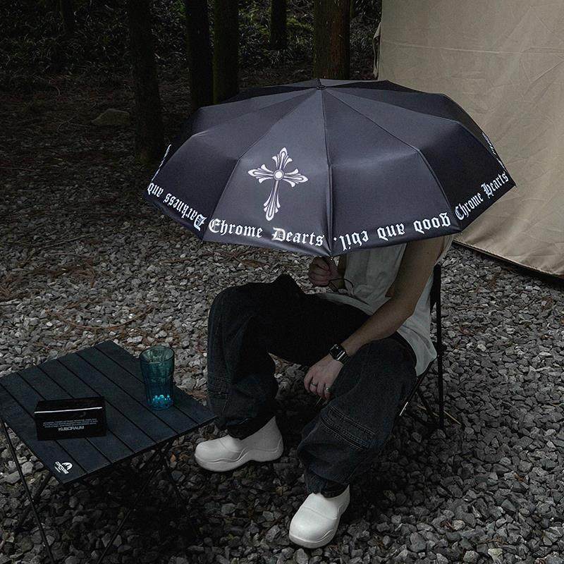 潮牌十字架雨伞全自动加大双人遮阳伞男女街头风晴雨两用黑胶防晒