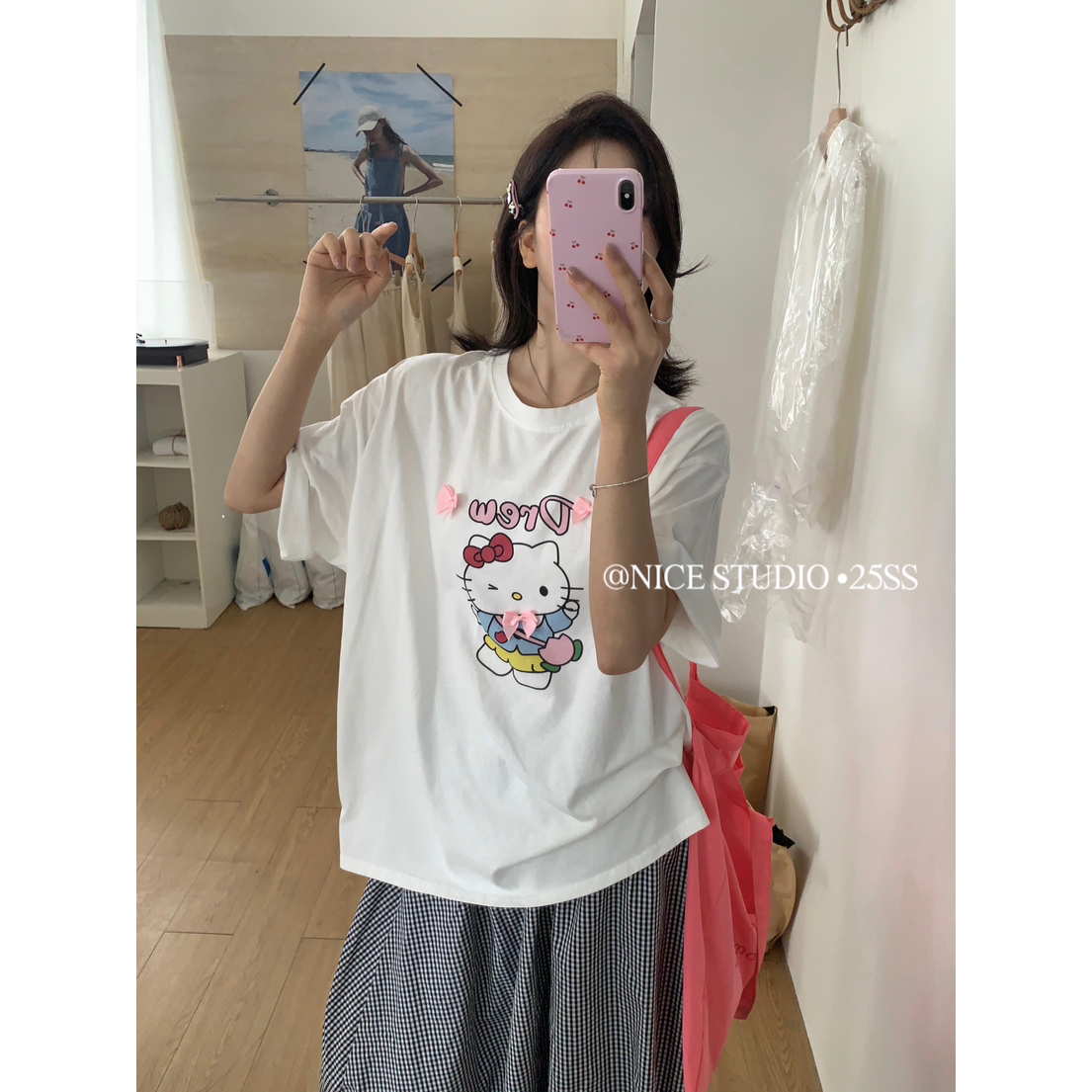 奶思家NICE STUDIO-夏上新圆领卡通印花百搭女短袖T恤08028-38