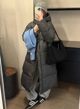 正品【MMC DITION】长款羽绒服女25冬季新款加厚韩系90白鸭绒连帽