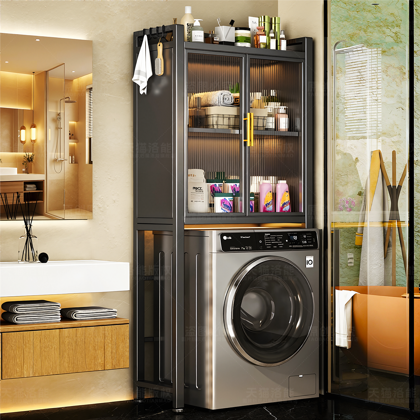 卫生间马桶上方置物架浴室洗衣机多功能架子厕所储物柜落地收纳柜,家庭/个人清洁工具,马桶置物架,淘宝优惠券,粉丝福利购,淘宝优惠卷