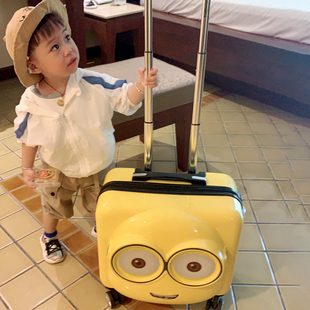 小黄人行李箱儿童旅行箱卡通小孩拉杆箱可爱20寸宝宝可坐骑登机箱