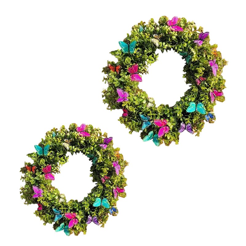 Front Door Spring Flower Wreath Eucalyptus Leaves Hanging