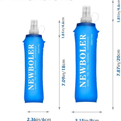 Folding Collapsible Water Bottle 250ml 500ml Soft Flask TPU
