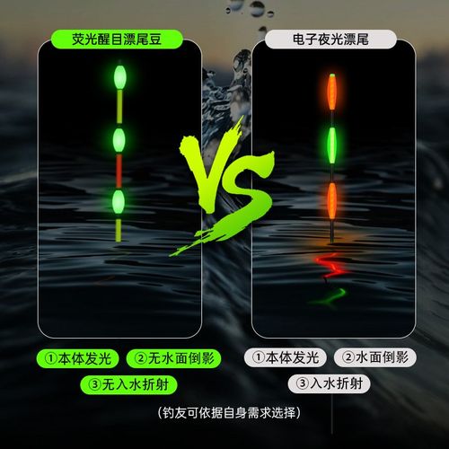 夜光豆醒目豆硅胶超轻加粗漂尾超亮浮漂豆夜钓鱼漂荧光豆钓鱼用品