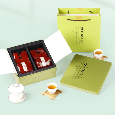 天时包装生态茗茶铁盒简装空礼盒绿茶碧螺春毛尖包装盒简约茶叶盒