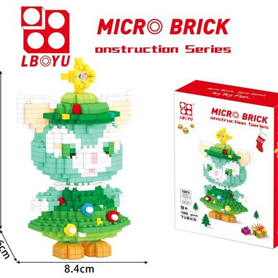 极速柏裕微颗粒拼插拼装积木 新款圣诞系列 7183A-7186A 积木零售