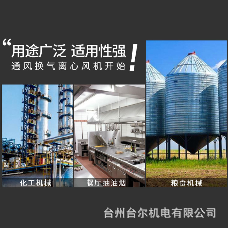 4-72离心风机5.6A 3KW环保除尘低噪声离心式通风机厨房排烟抽风机