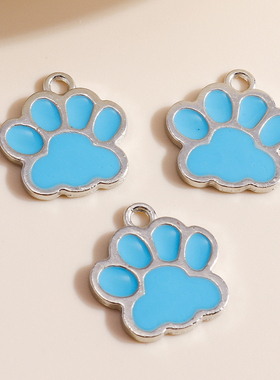 10pcs 16*17mm 5 Color Dog Paw Print Charms for Jewelry Makin