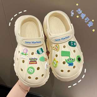 洞洞鞋 外穿2023年新款 新品 女夏季 包头半 沙滩网红防滑两穿凉鞋 女款