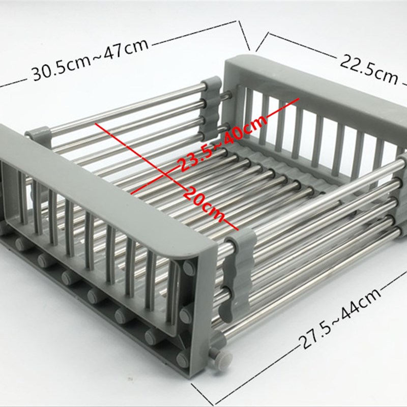 沥水篮厨房水槽沥水架 不锈钢洗菜盆水池伸缩滤水篮滤水网水池